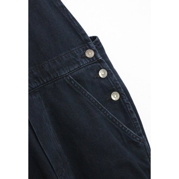 Hudson London Overalls S in Night Train Faded Blue Black Denim Relaxed Fit $245 - Picture 9 of 16